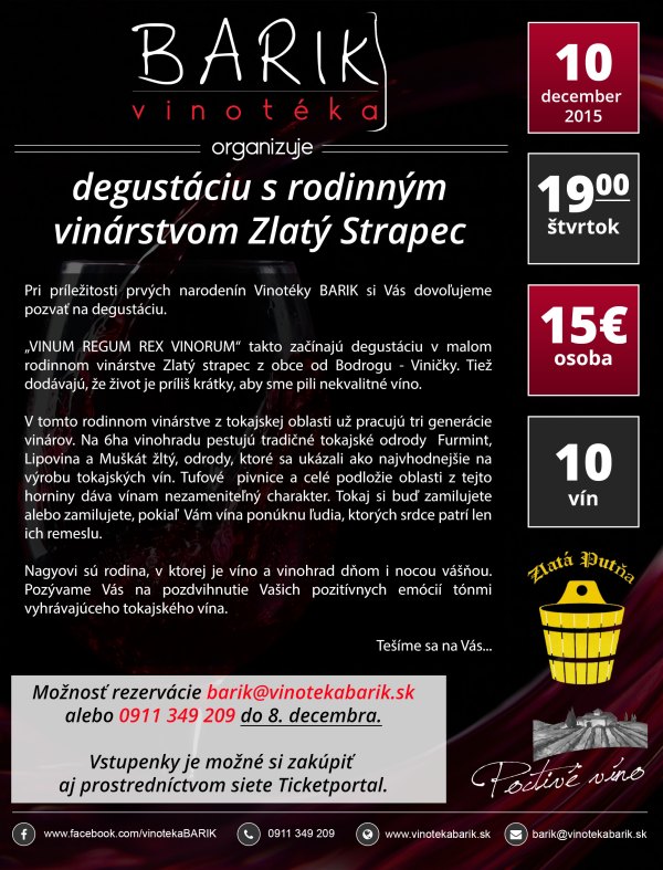picture Degustácia vín s rodinným vinárstvom Zlatý Strapec