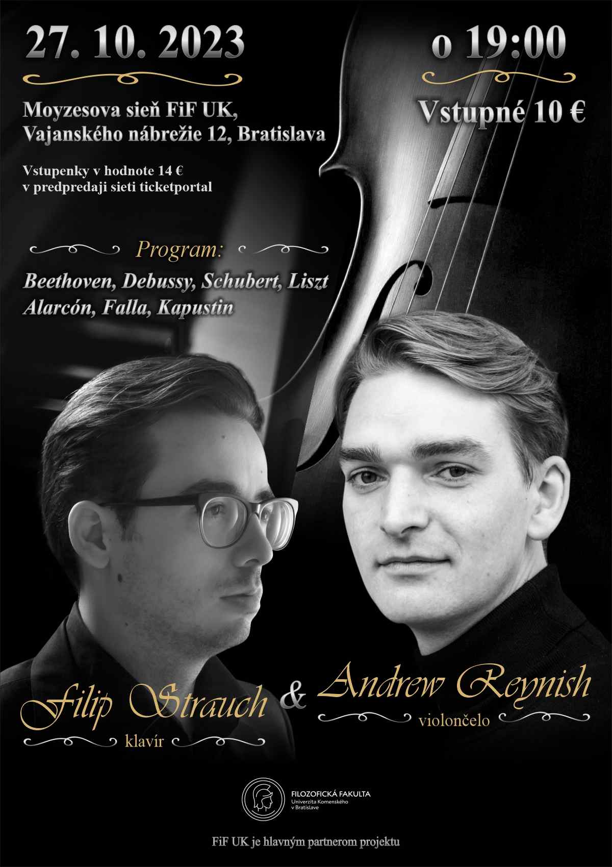 picture KONCERT: violončelista A. Reynish a klavirista F. Strauch