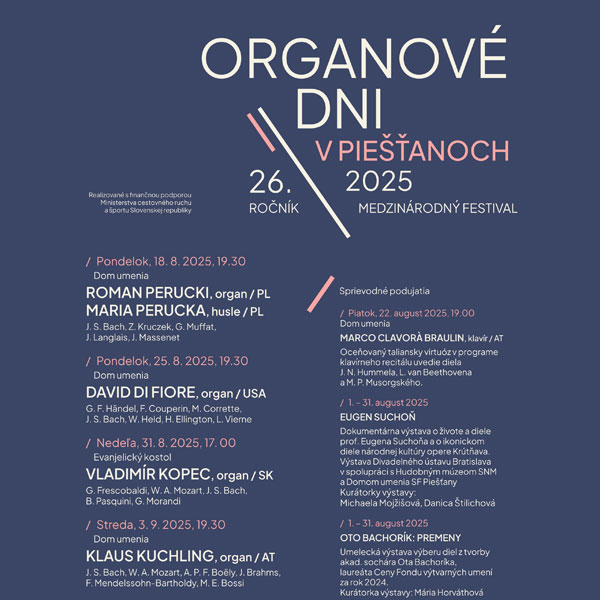 Organové dni v Piešťanoch 2025