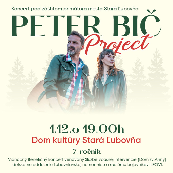 Vianocný benefičný koncert Peter Bič Project