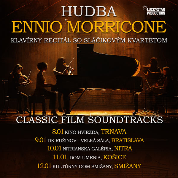 Hudba Ennio Morricone klavírny recitál so sláčikovým kvartetom