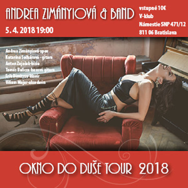 Andrea Zimányiová & Band ´Okno do duše´ Tour 2018