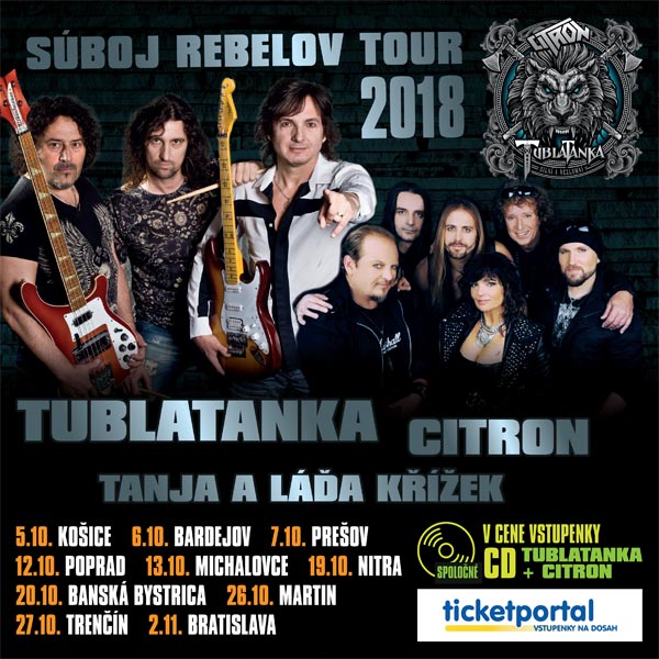 SÚBOJ REBELOV TOUR 2018 - Tublatanka & Citron