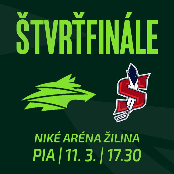 2. ŠTVRŤFINÁLE - Vlci Žilina vs. Modré krídla Slovan